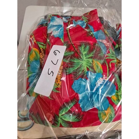 Vintage Hawaiian Floral Dress  Pineapple Print Sweetheart Neckline  fairycore - Picture 7 of 7